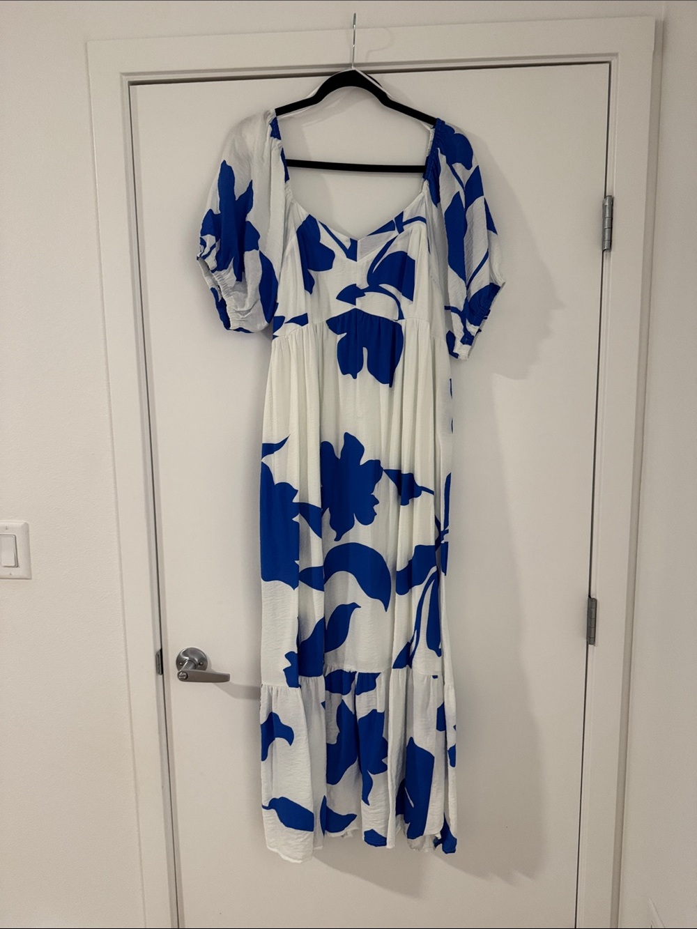 Blue & White Floral Maxi Dress - Women